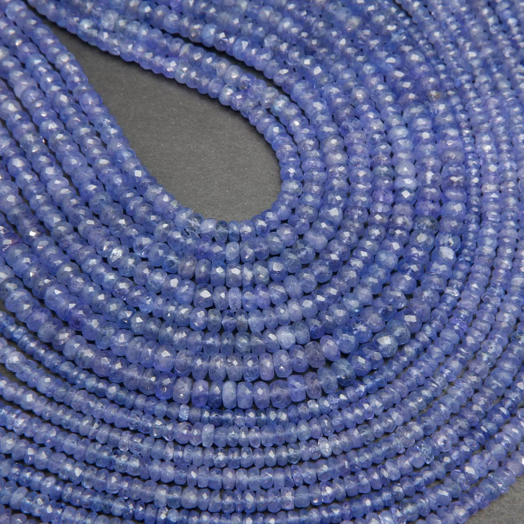 Tanzanite · Microfaceted · Rondelle · 4mm, 5mm Bead Tejas Beads