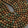 Tibetan DZI Agate Beads, Brown-blue, Round Faceted, Dyed/Heated, 6mm 8mm  10mm, Length 15”
