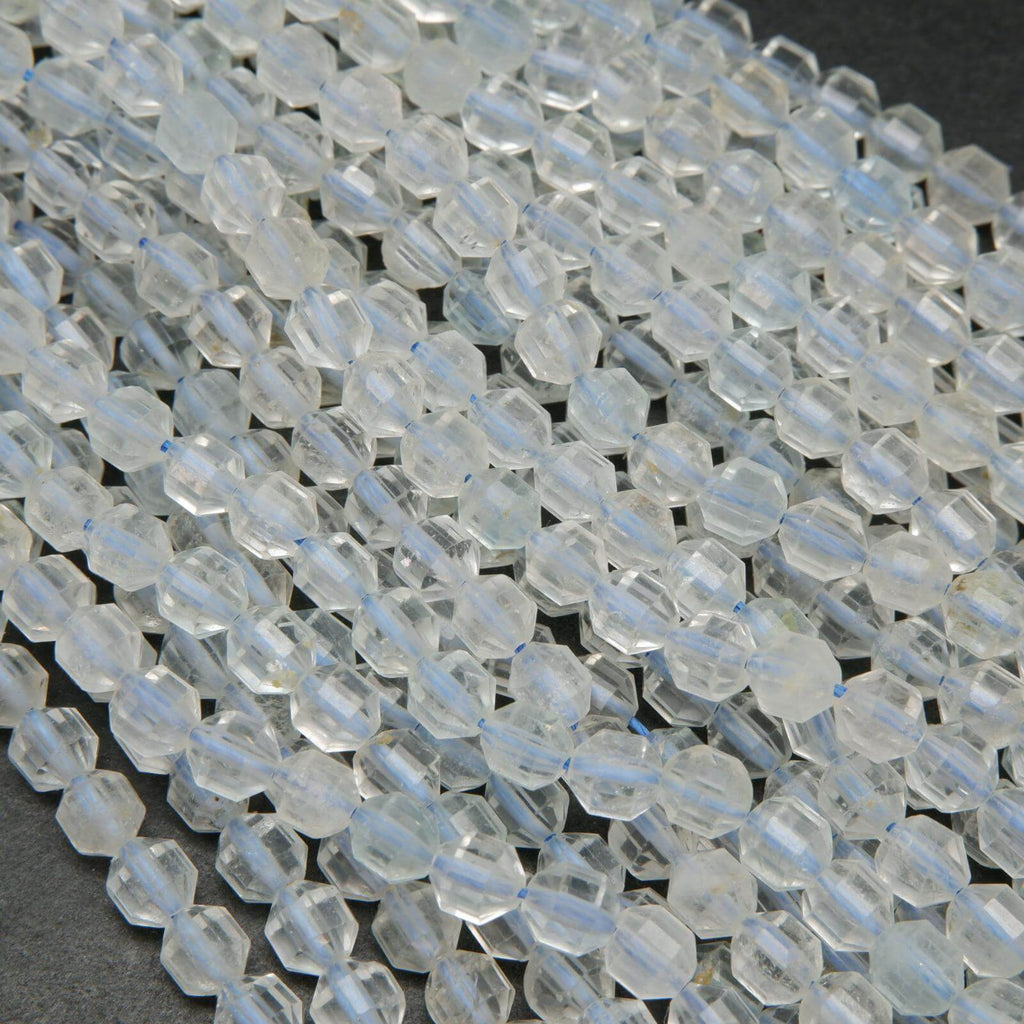 Clear topaz prism shape beads.