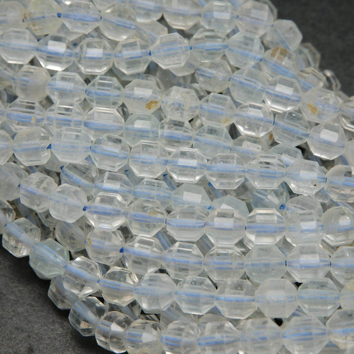 Clear topaz prism shape beads.