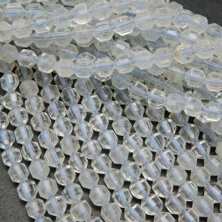 Clear topaz prism shape beads.