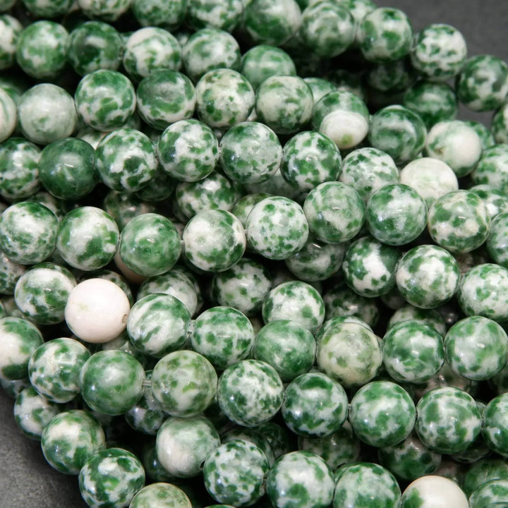 Green tree agate beads.