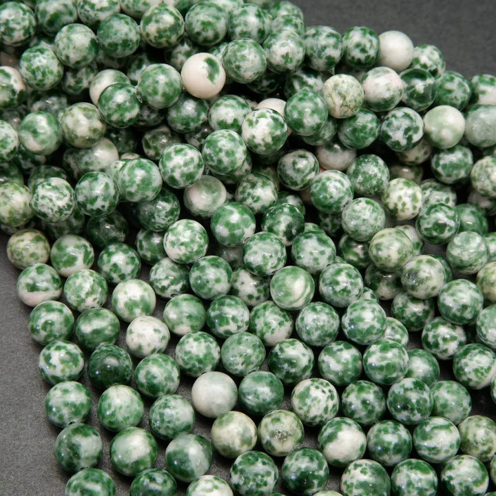 Green tree agate beads.