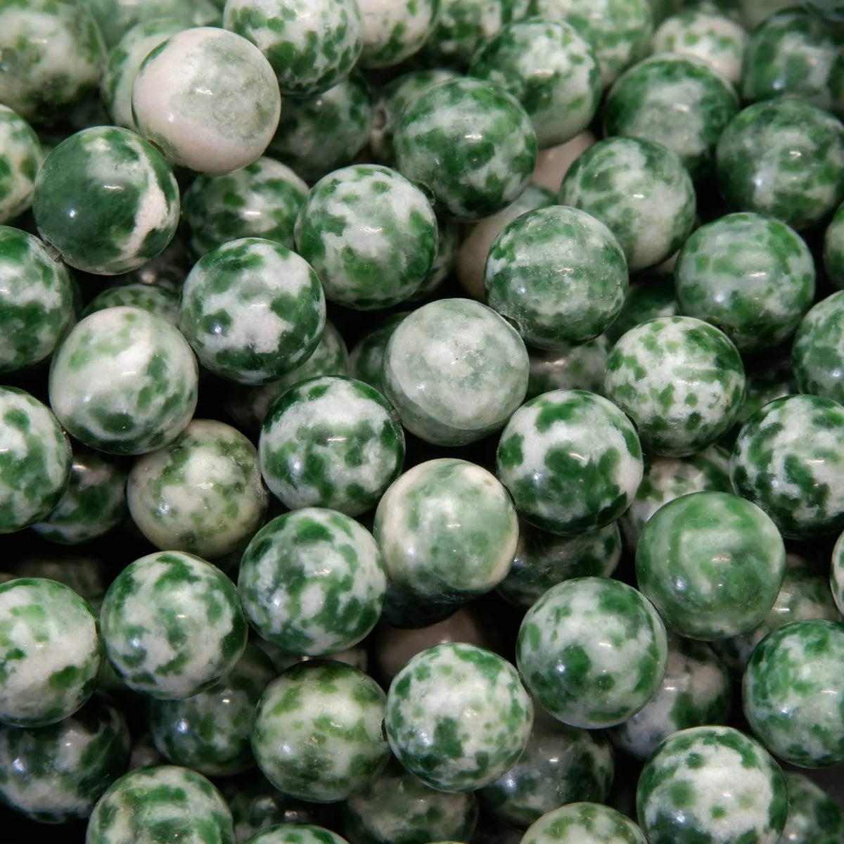 thumbnail image 2 of Green Fire Agate Cracked Matte Round Beads – 4mm-12mm, 15.5” Strand, Gemstone 2 of 6