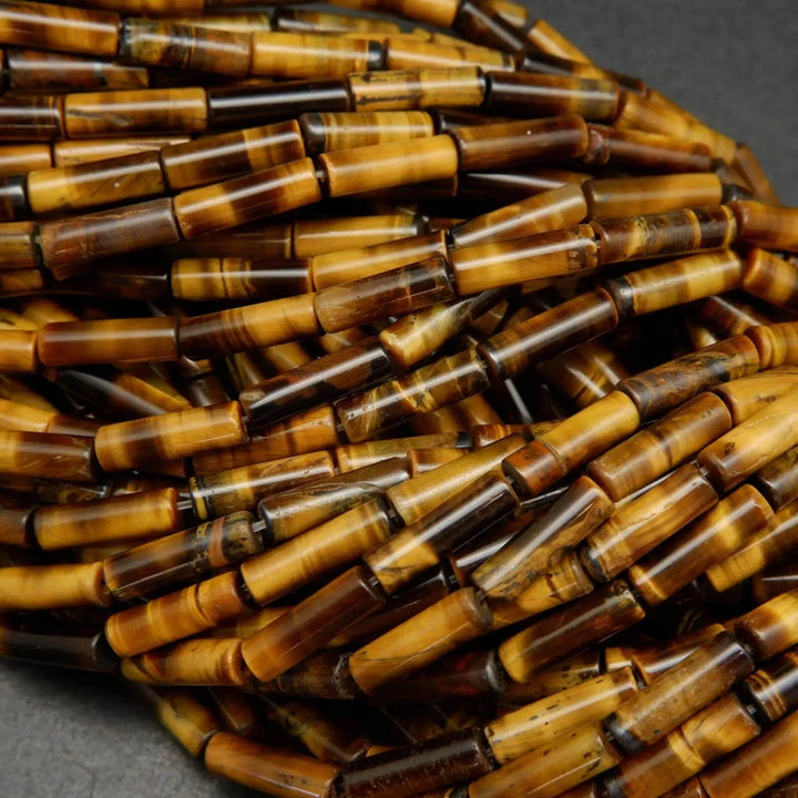 Tiger Eye Tube Shape Beads.