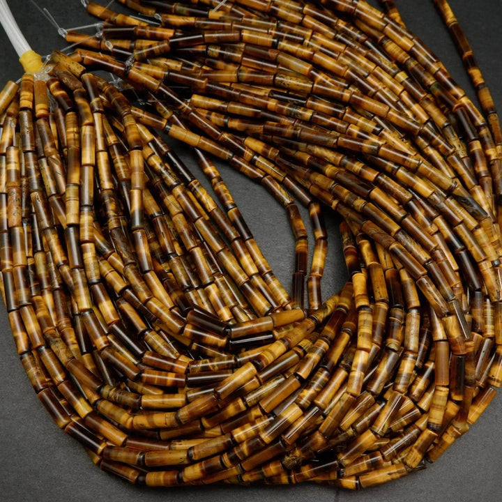 Tiger Eye Tube Shape Beads.