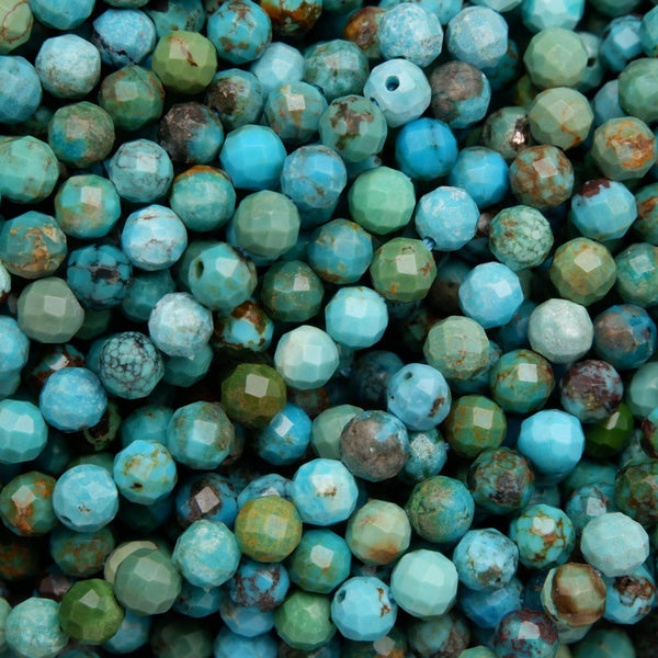 Microfaceted Turquoise Beads