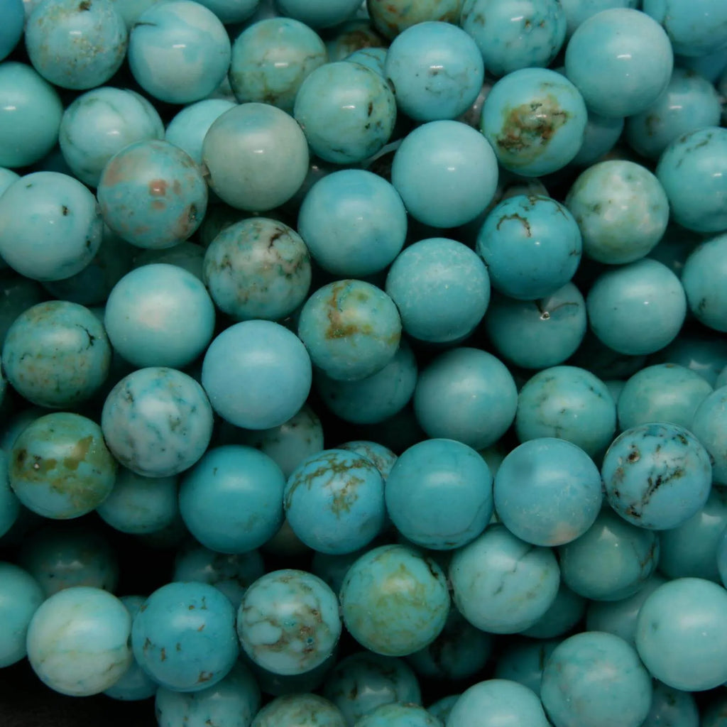 Turquoise Howlite (dyed) · Smooth · Round · 6mm, 8mm Bead