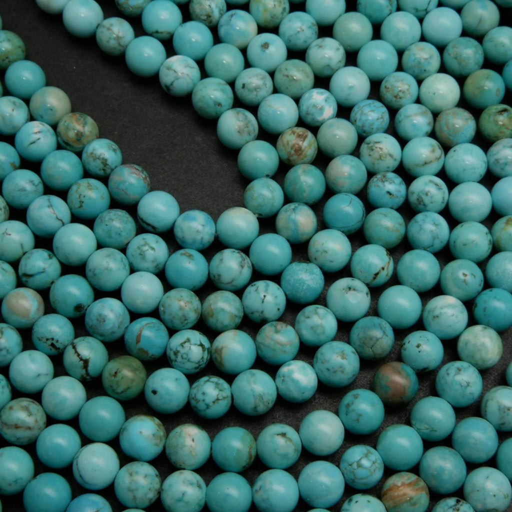 Dyed blue howlite beads.