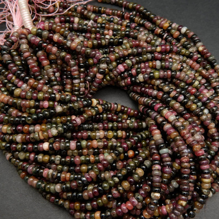 Watermelon Tourmaline · Smooth · Rondelle · 5.5mm - 6mm, Bead, Tejas Beads