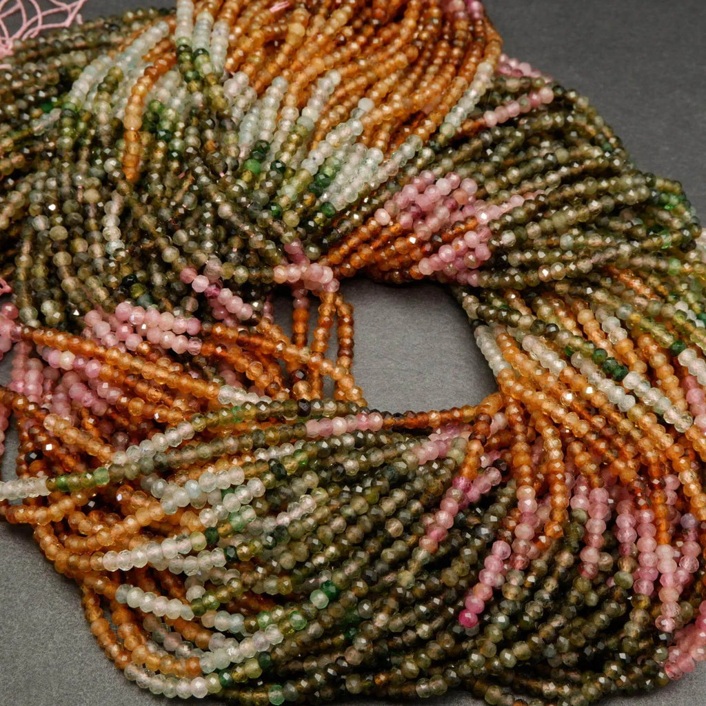 Watermelon tourmaline beads.