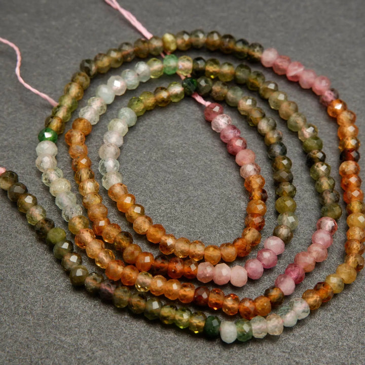Watermelon tourmaline beads.
