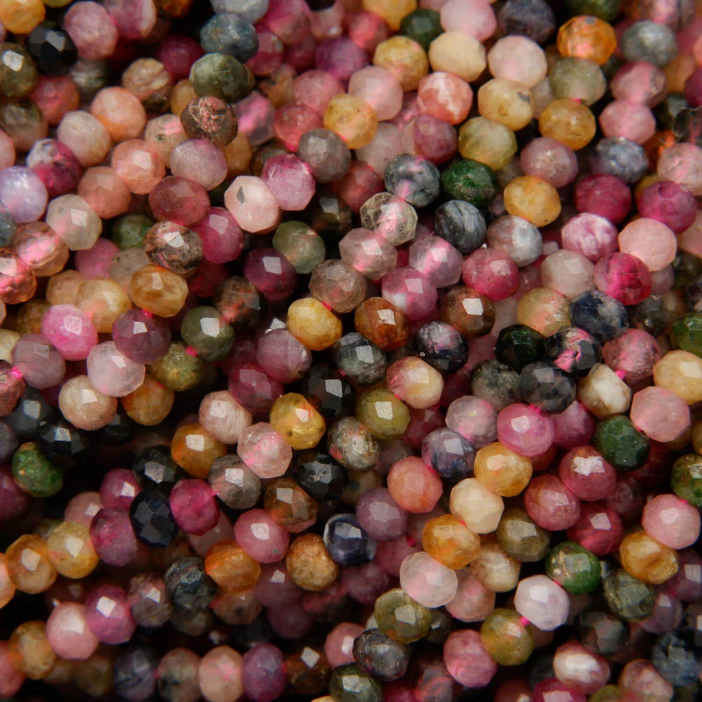 Watermelon Tourmaline · Microfaceted · Rondelle · 2.8mm - 3mm, Bead, Tejas Beads