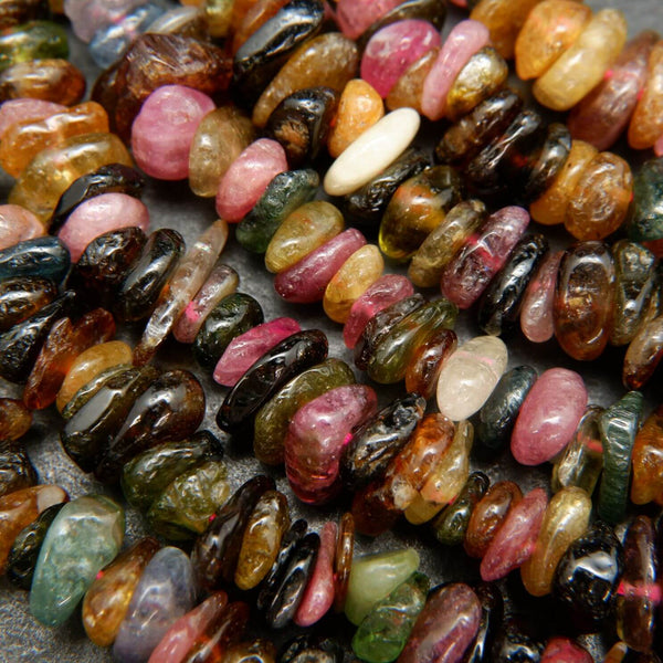 Multicolor Watermelon Tourmaline Chip Beads