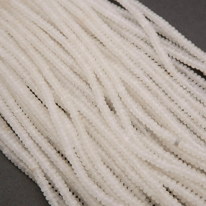 White Jade · Smooth · Rondelle · 2x4mm, Tejas Beads, Beads