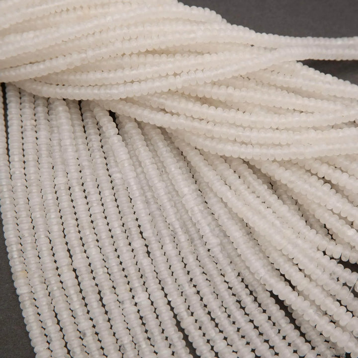 White Jade · Smooth · Rondelle · 2x4mm, Tejas Beads, Beads