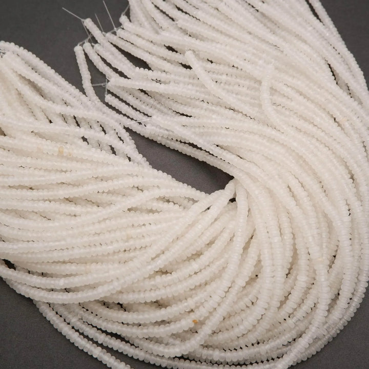 White Jade · Smooth · Rondelle · 2x4mm, Tejas Beads, Beads