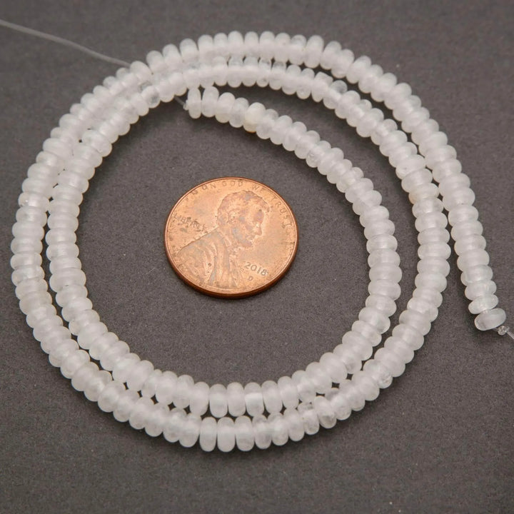 White Jade · Smooth · Rondelle · 2x4mm, Tejas Beads, Beads