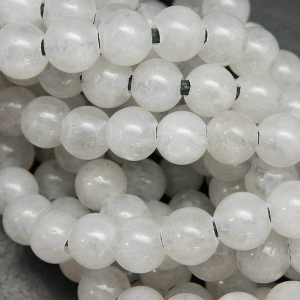 White jade large hole round beads.