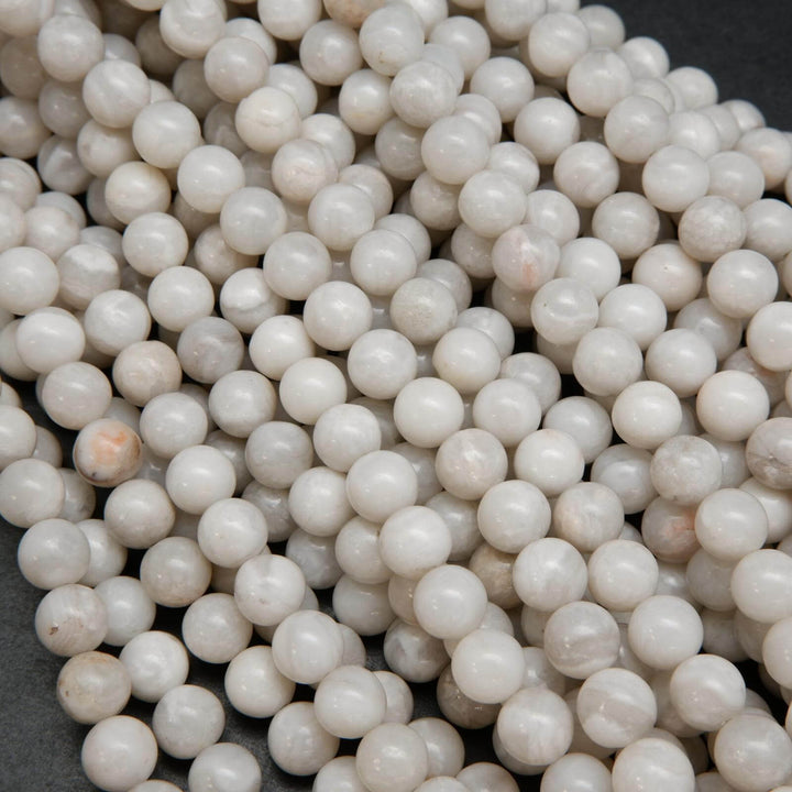 White Lace Agate Beads.