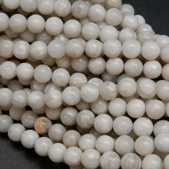 White Lace Agate Beads.