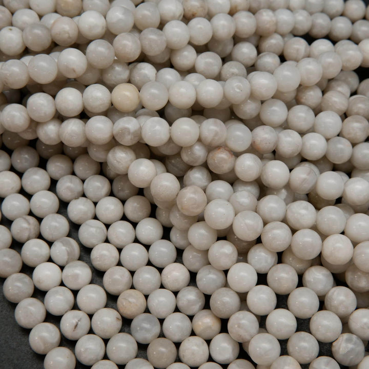White Lace Agate Beads.