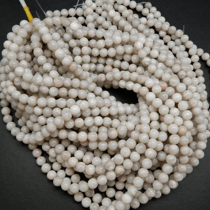 White Lace Agate Beads.