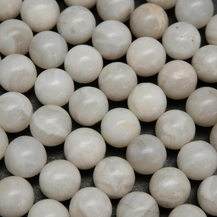 White Lace Agate Beads.