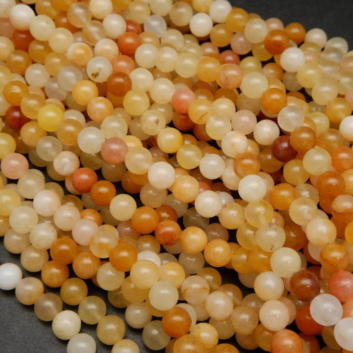 Mixed yellow aventurine beads.