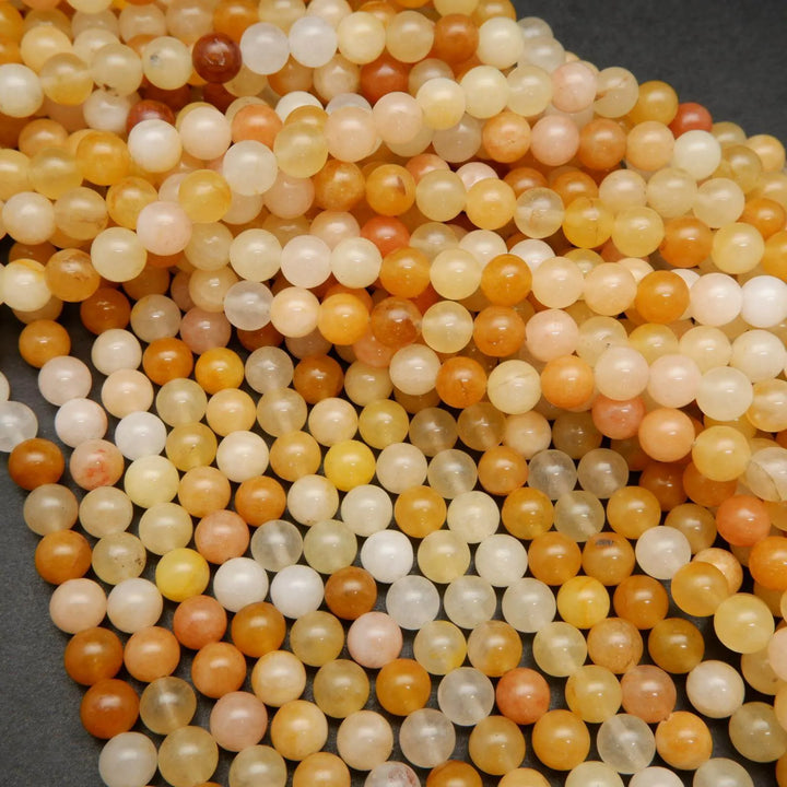Mixed yellow aventurine beads.