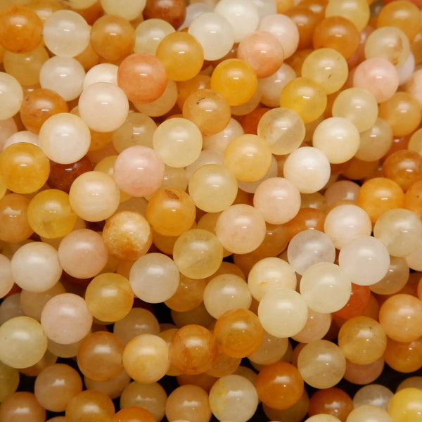 Natural Yellow Jade Beads  Round High Polish Finish– Tejas Beads