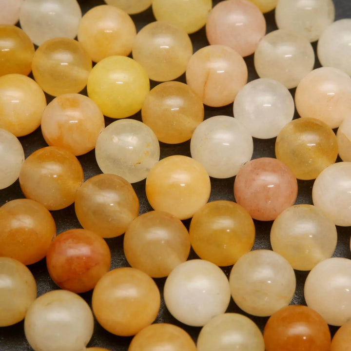 Mixed yellow aventurine beads.