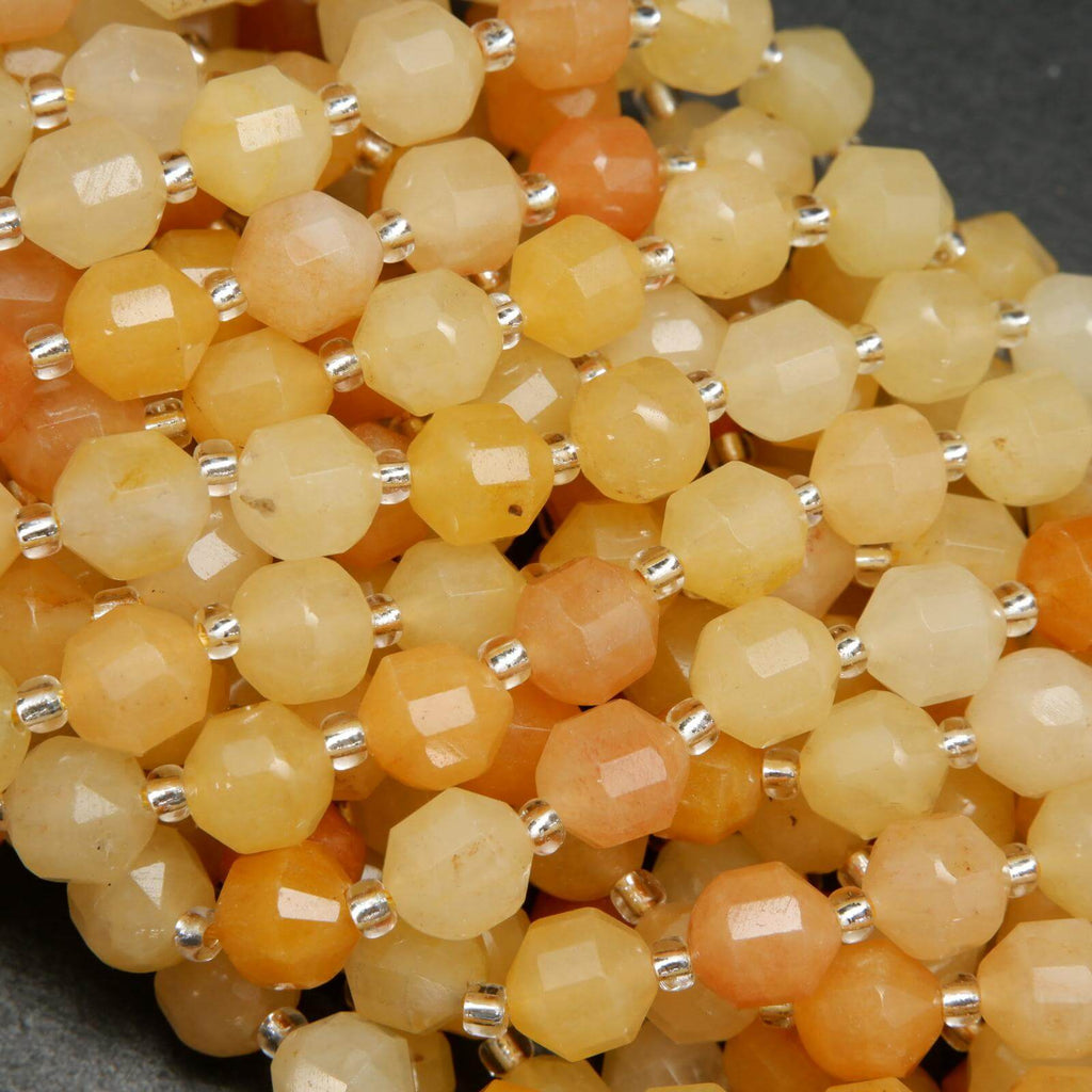 Yellow Aventurine Energy Prism Beads.
