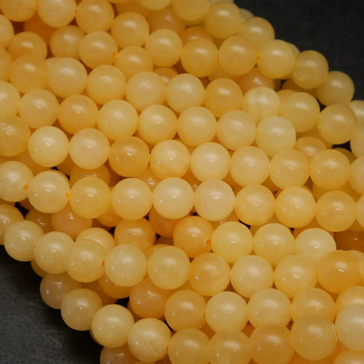Yellow Calcite · Smooth · Round · 8mm, Bead, Tejas Beads