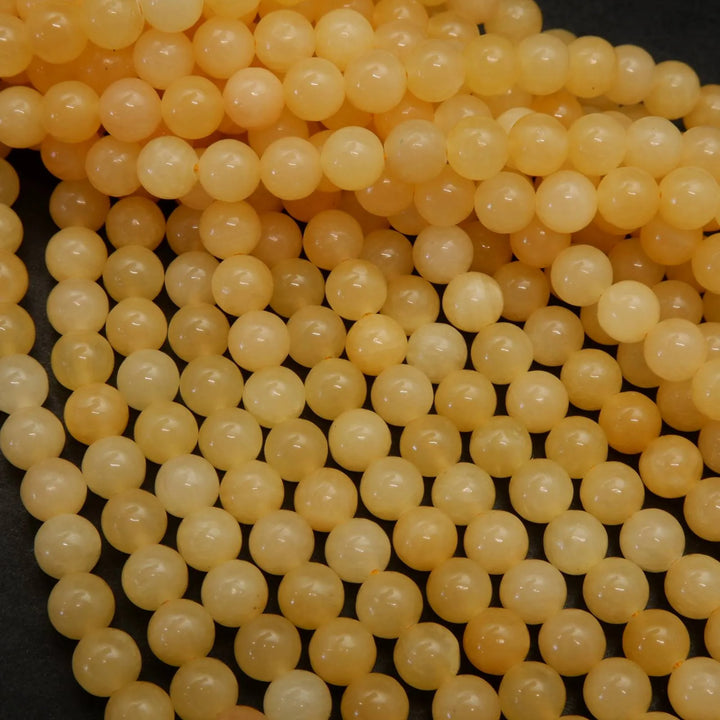Yellow Calcite · Smooth · Round · 8mm, Bead, Tejas Beads