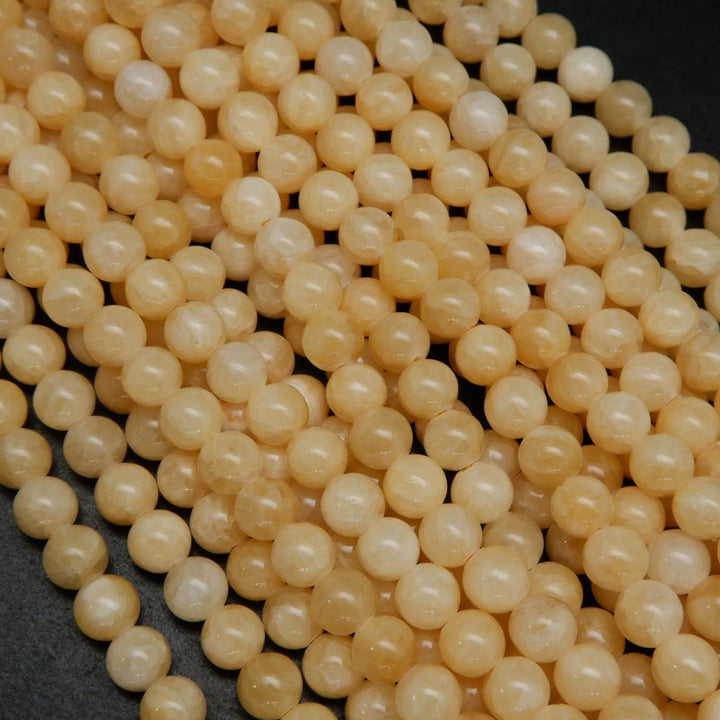 Yellow Calcite · Smooth · Round · 4mm, 6mm, 8mm, 10mm, Bead, Tejas Beads