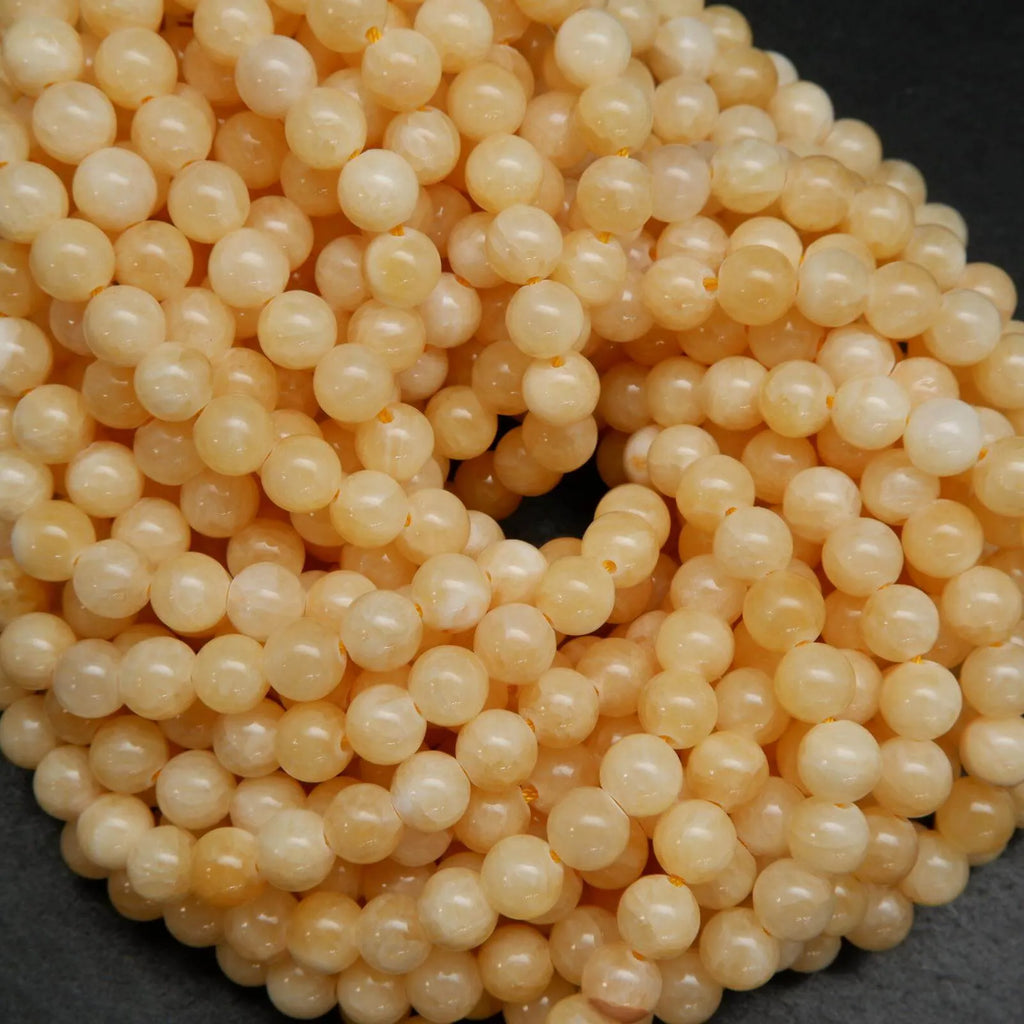 Yellow Calcite · Smooth · Round · 4mm, 6mm, 8mm, 10mm, Bead, Tejas Beads
