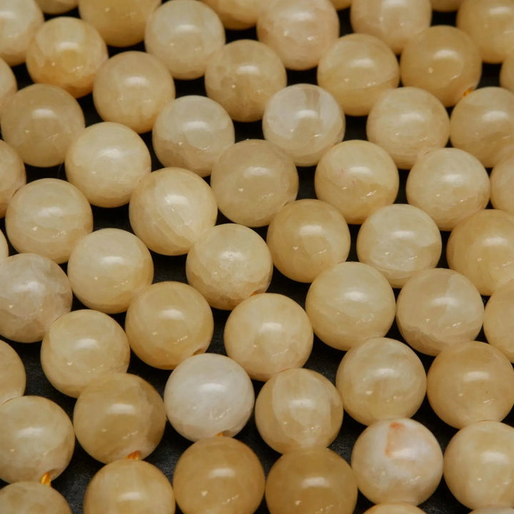 Yellow Calcite · Smooth · Round · 4mm, 6mm, 8mm, 10mm, Bead, Tejas Beads