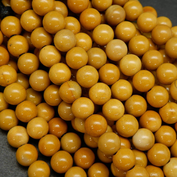 Yellow Mookaite Jasper Large Hole Beads.