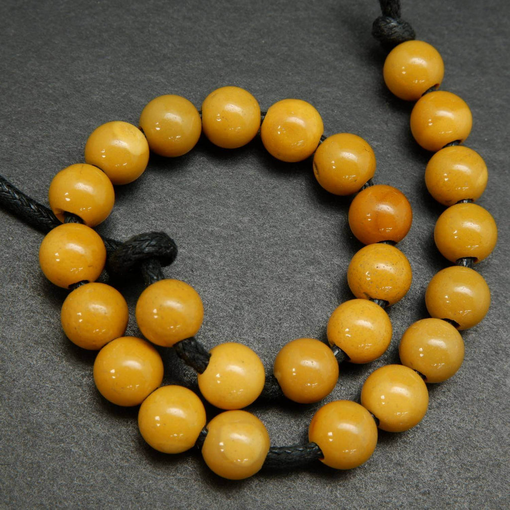Yellow Mookaite Jasper Large Hole Beads.