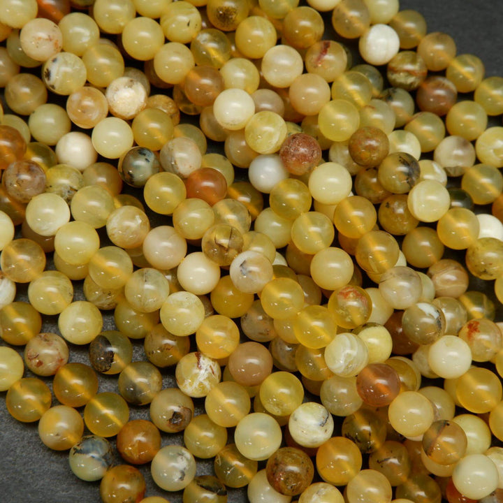 Natural yellow opal beads.