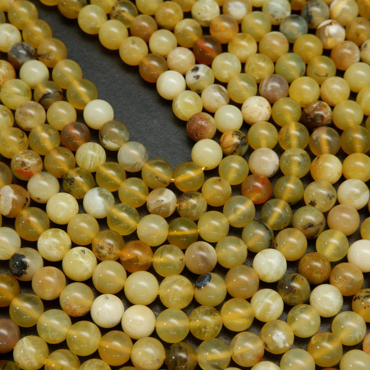 Natural yellow opal beads.