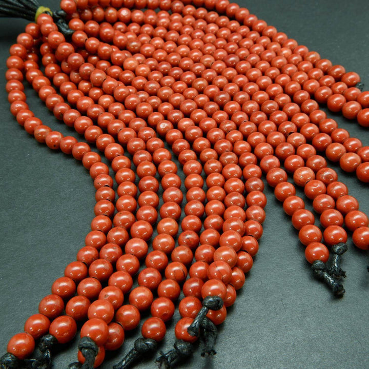 Red Jasper A · Smooth · Round · 6mm, 8mm, 10mm · Large Hole · 1/2 Strand, Bead, Tejas Beads